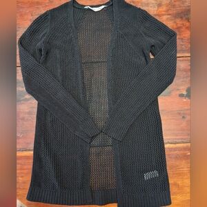 Athleta Open Knit Black Cardigan